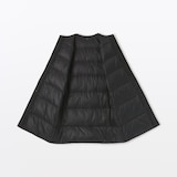 婦人　軽量ダウンポケッタブルノーカラーロングベスト