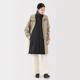 婦人　軽量ダウンポケッタブルノーカラーロングベスト