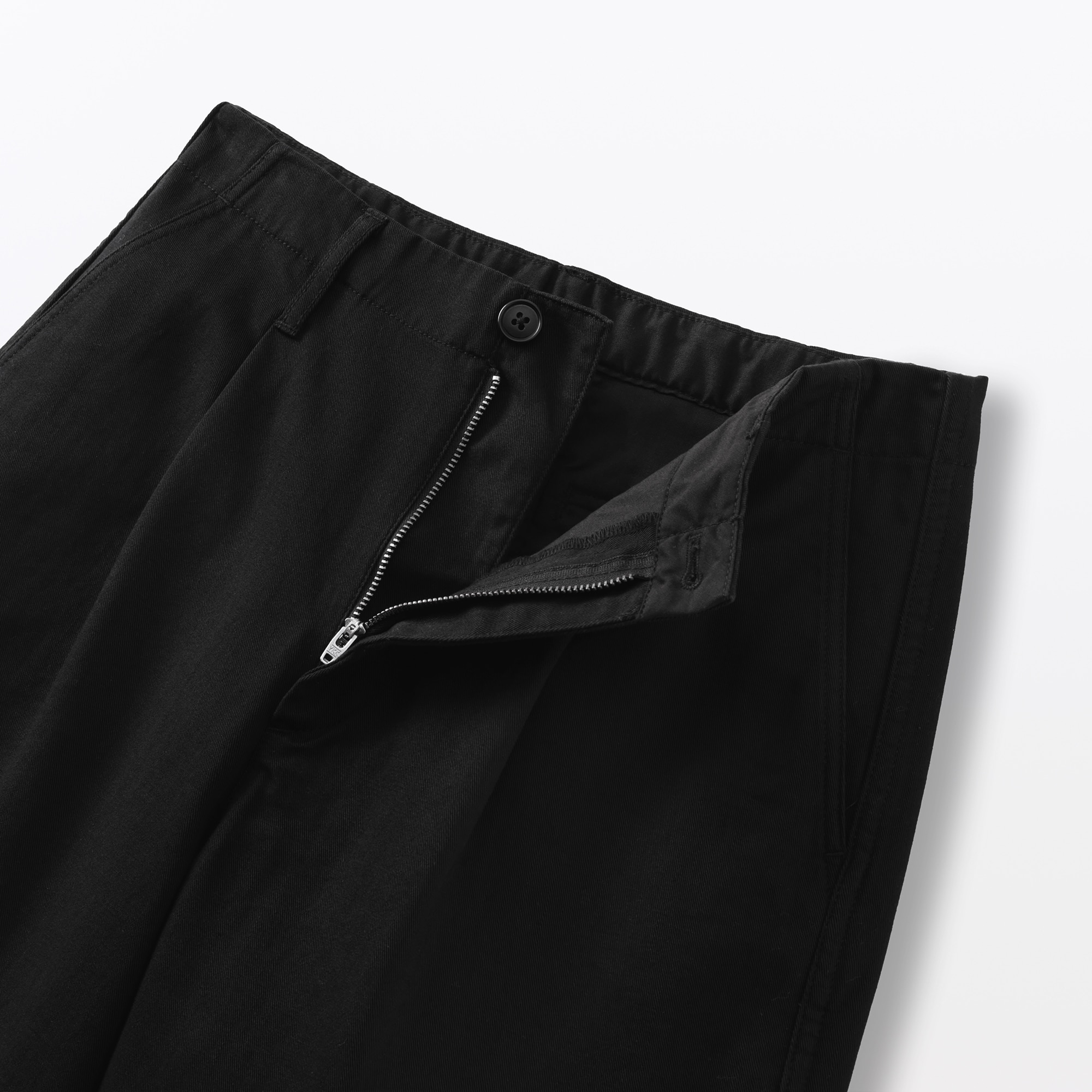 婦人　ムラ糸　チノタックワイドパンツ　股下長め