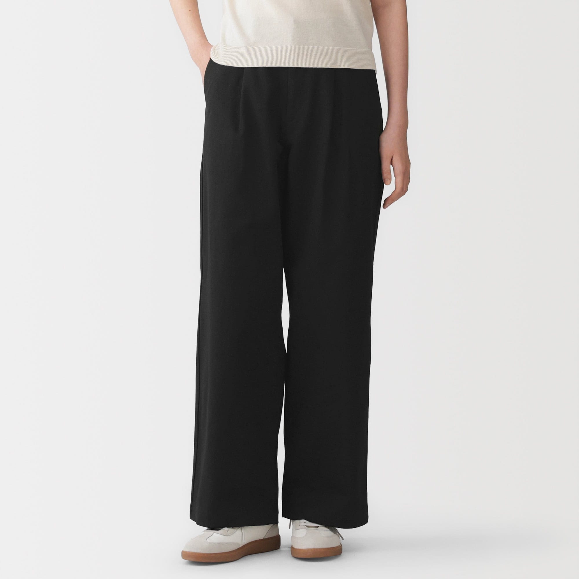 婦人 ムラ糸 チノタックワイドパンツ 股下長め | 無印良品