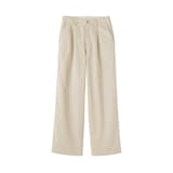 婦人　ムラ糸　チノタックワイドパンツ　股下長め