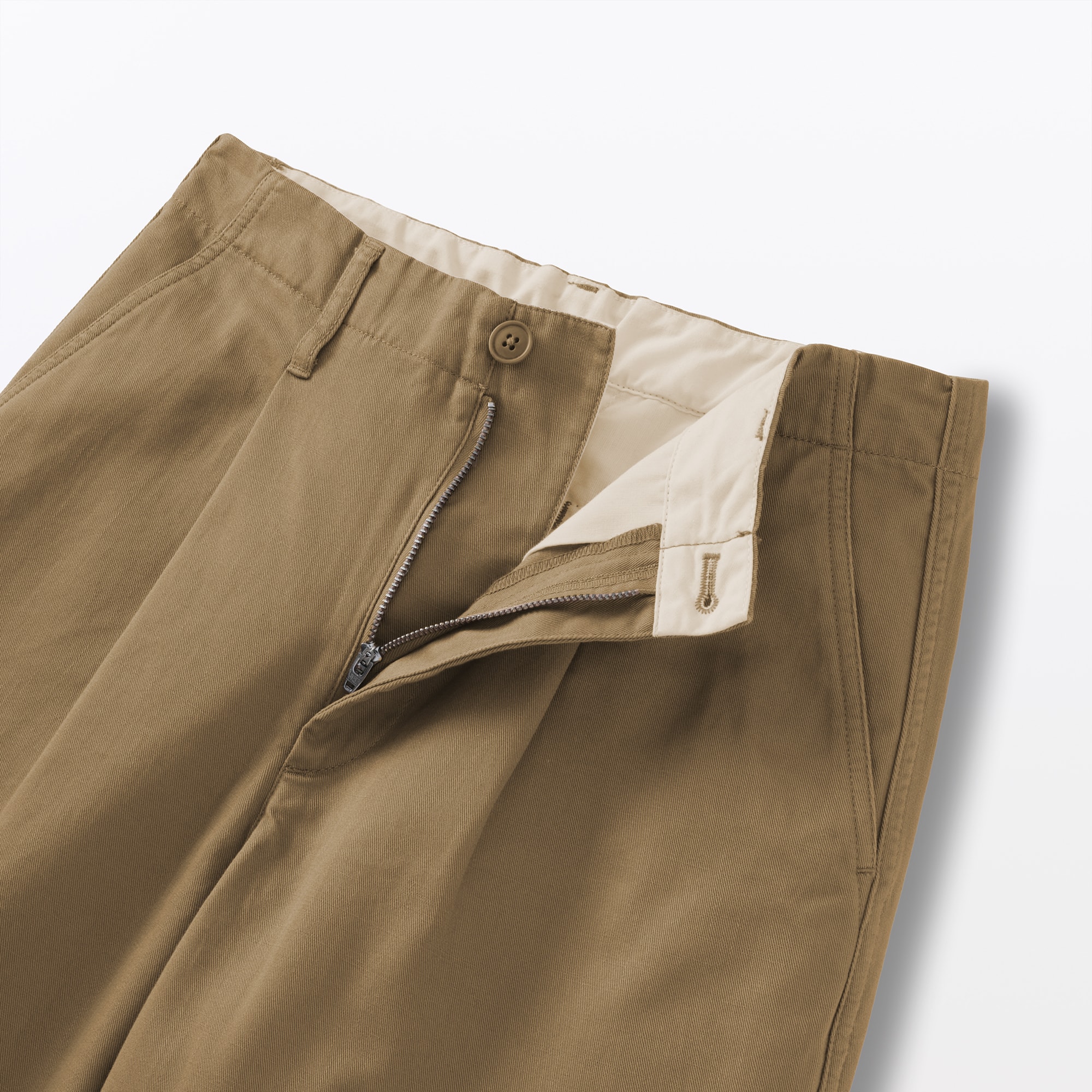 婦人　ムラ糸　チノタックワイドパンツ　股下長め