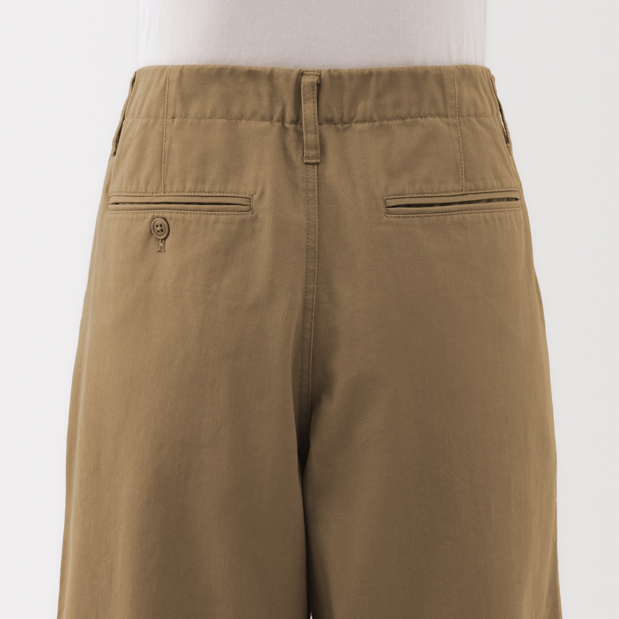 婦人　ムラ糸　チノタックワイドパンツ