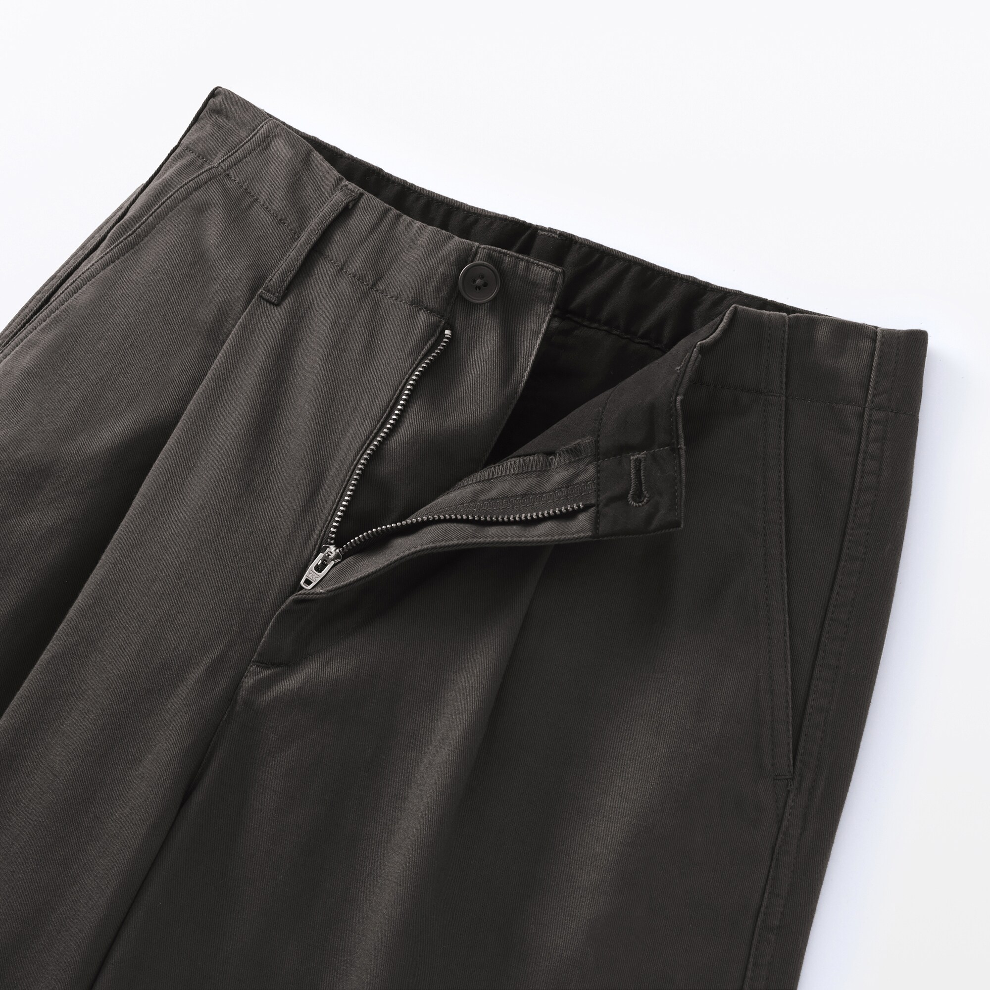 婦人　ムラ糸　チノタックワイドパンツ