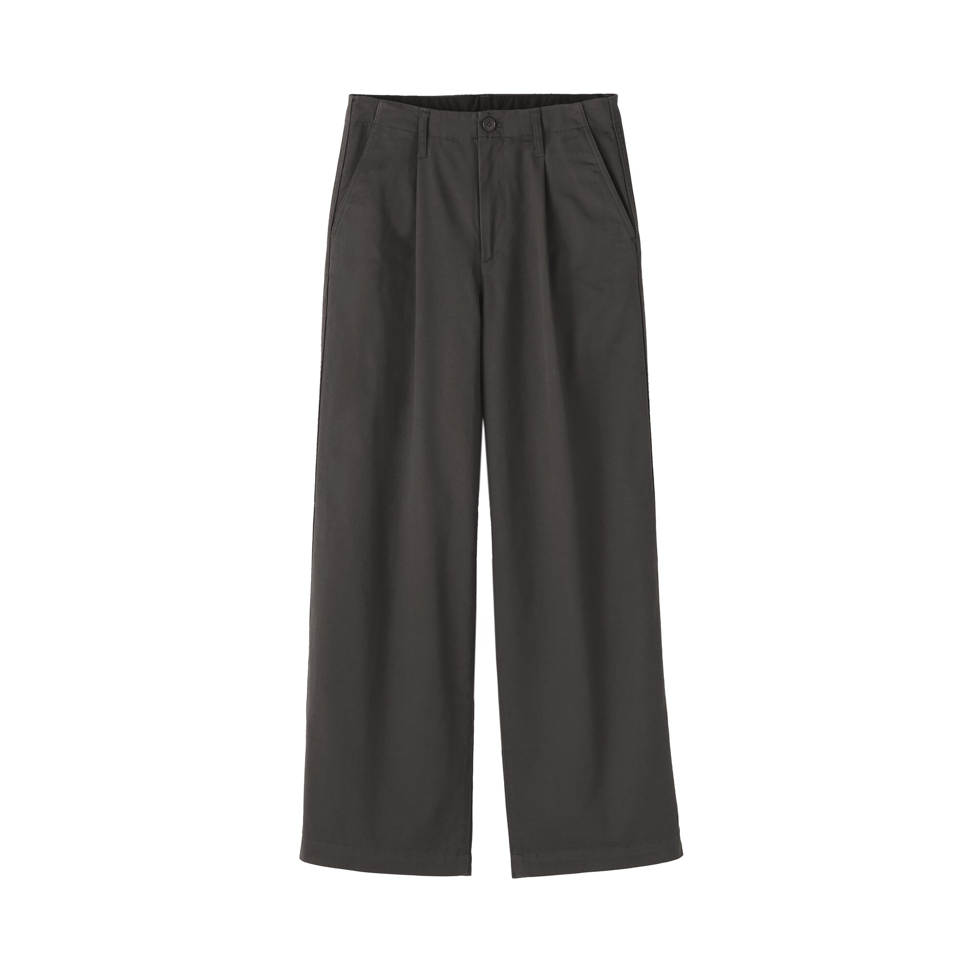 婦人　ムラ糸　チノタックワイドパンツ