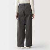 婦人　ムラ糸　チノタックワイドパンツ