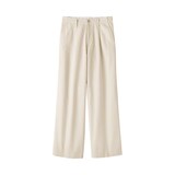 婦人　ムラ糸　チノタックワイドパンツ