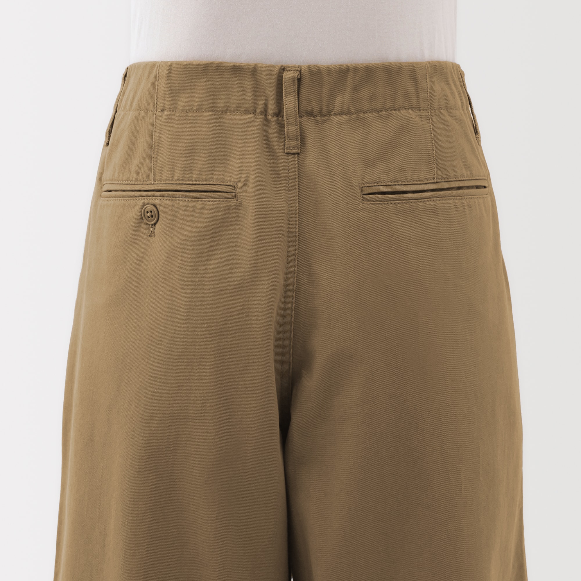 婦人　ムラ糸　チノタックワイドパンツ