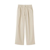 婦人　ムラ糸　チノタックワイドパンツ