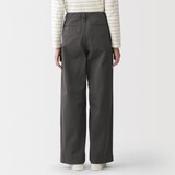 婦人　ムラ糸　チノタックワイドパンツ