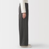 婦人　ムラ糸　チノタックワイドパンツ