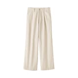 婦人　ムラ糸　チノタックワイドパンツ