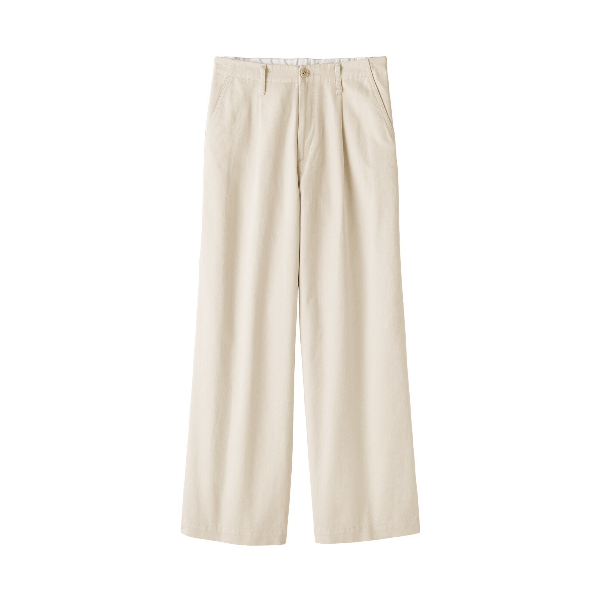 婦人　ムラ糸　チノタックワイドパンツ