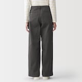 婦人　ムラ糸　チノタックワイドパンツ