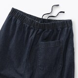 婦人　洗いざらし　デニムイージーテーパードパンツ