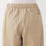 婦人　洗いざらし　コットンイージーテーパードパンツ