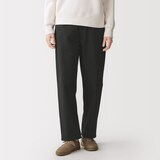 婦人　洗いざらし　コットンイージーテーパードパンツ