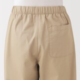 婦人　洗いざらし　コットンイージーテーパードパンツ