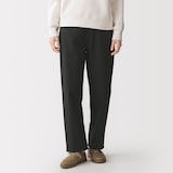 婦人　洗いざらし　コットンイージーテーパードパンツ