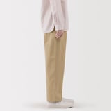 婦人　洗いざらし　コットンイージーテーパードパンツ