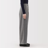 婦人　縦横ストレッチ起毛　タックワイドパンツ