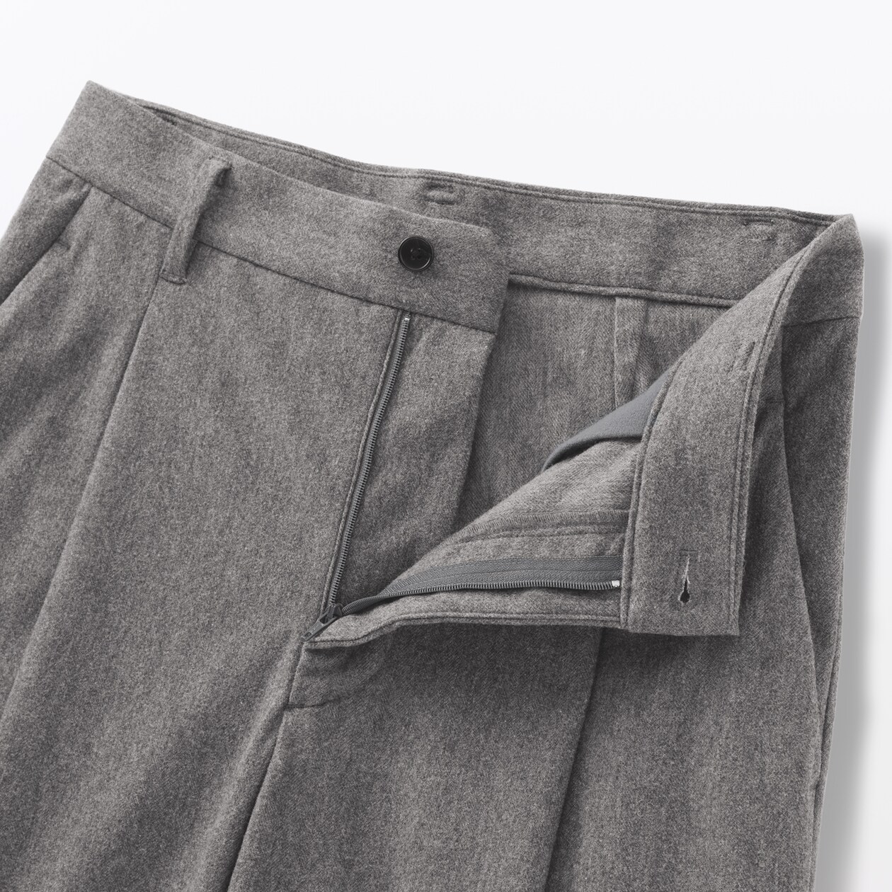 婦人　縦横ストレッチ起毛　タックワイドパンツ