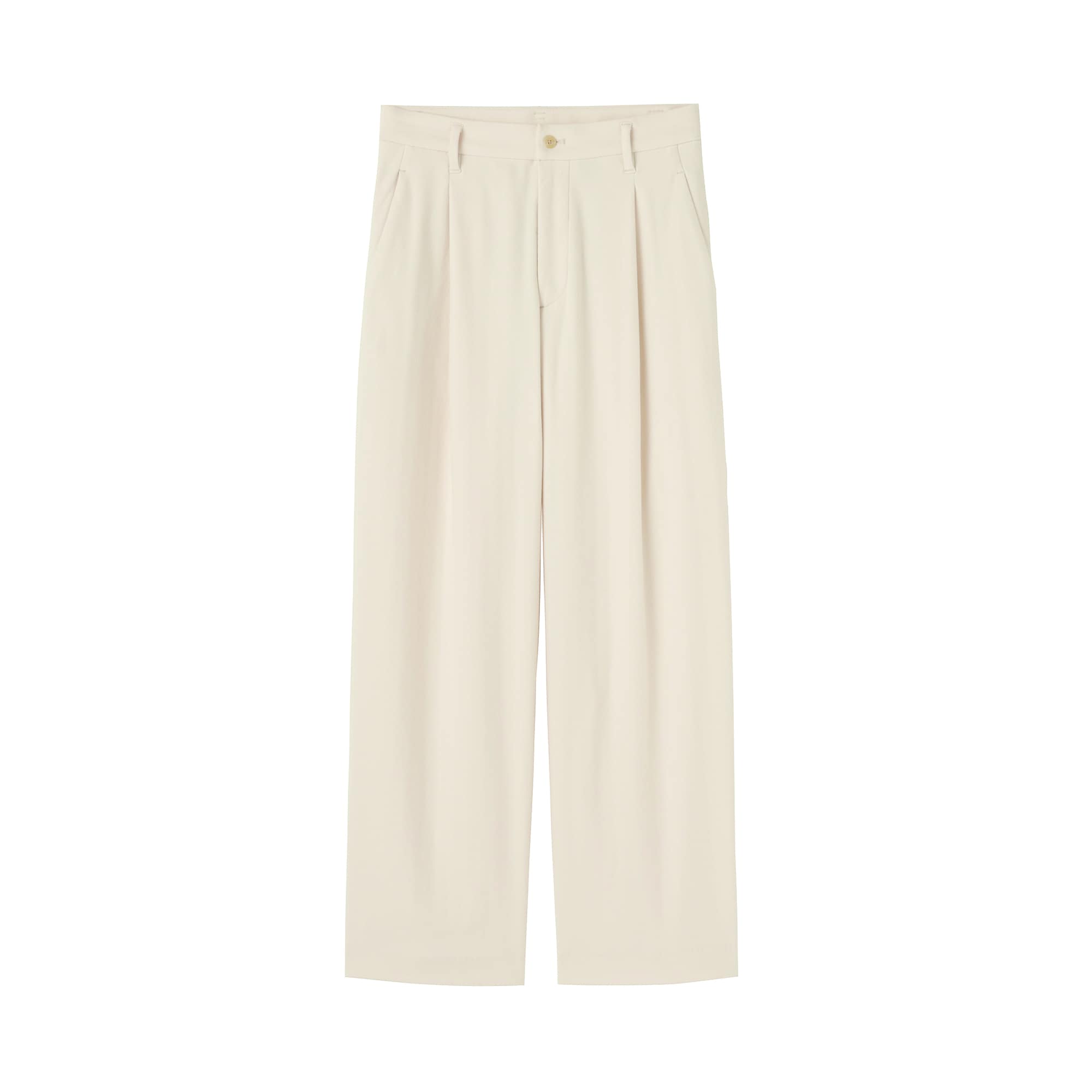 婦人　縦横ストレッチ起毛　タックワイドパンツ