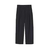 婦人　縦横ストレッチ起毛　タックワイドパンツ