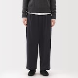 婦人　縦横ストレッチ起毛　タックワイドパンツ