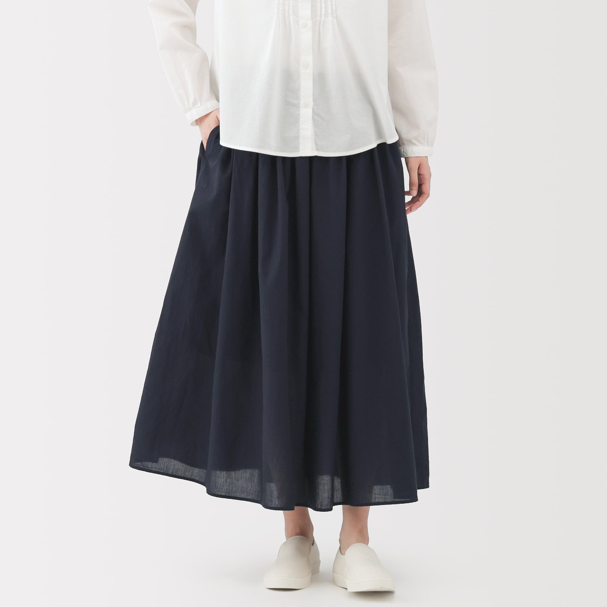 婦人 綿ボイル ギャザースカート | 無印良品