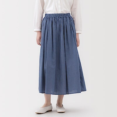 婦人　綿ボイル　ギャザースカート