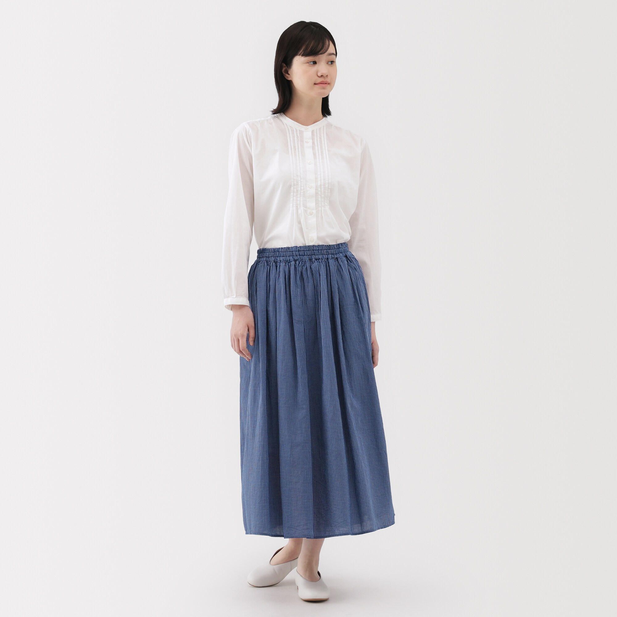 婦人　綿ボイル　ギャザースカート