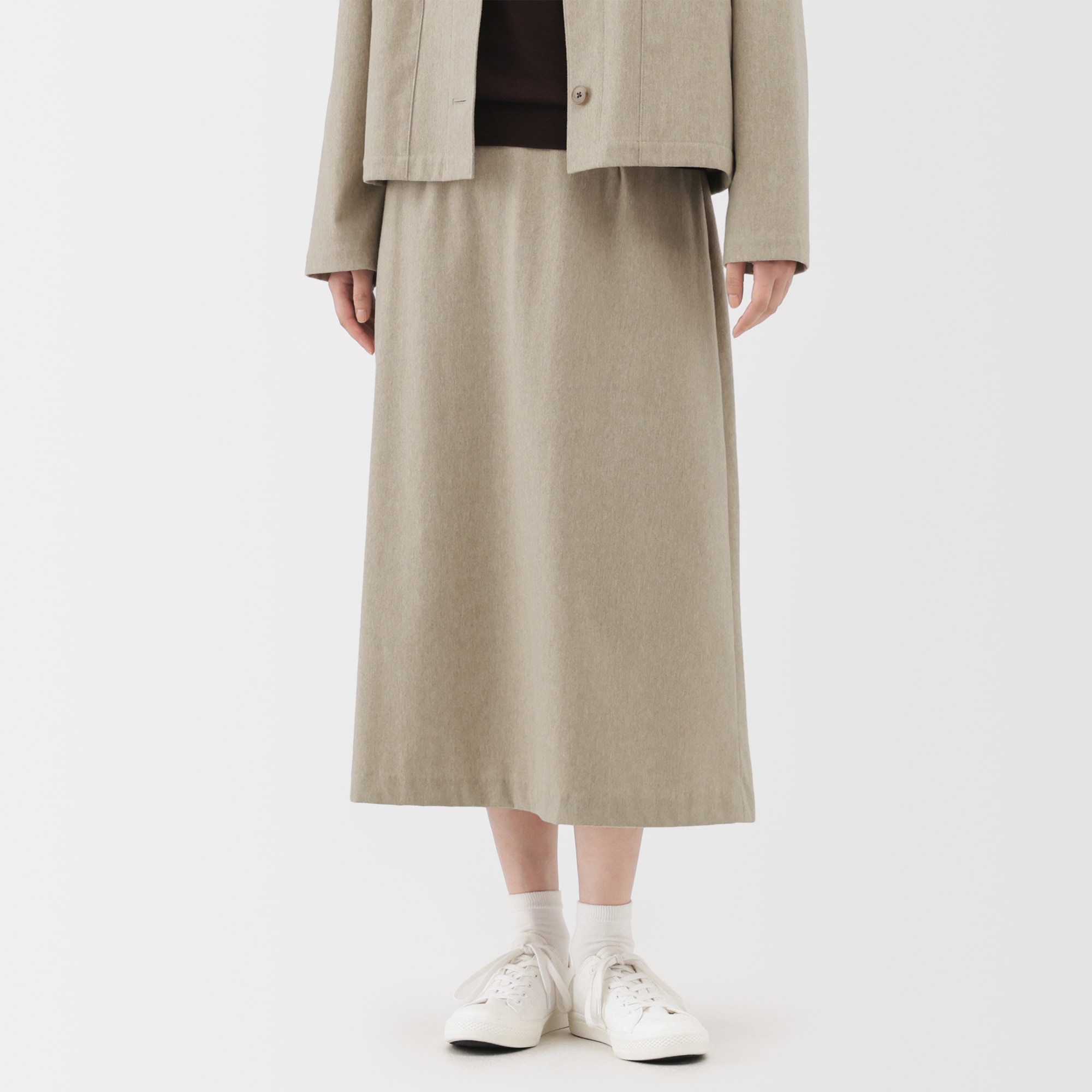 婦人　縦横ストレッチ起毛　フレアスカート