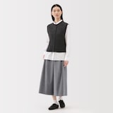 婦人　縦横ストレッチ起毛　クロップドパンツ