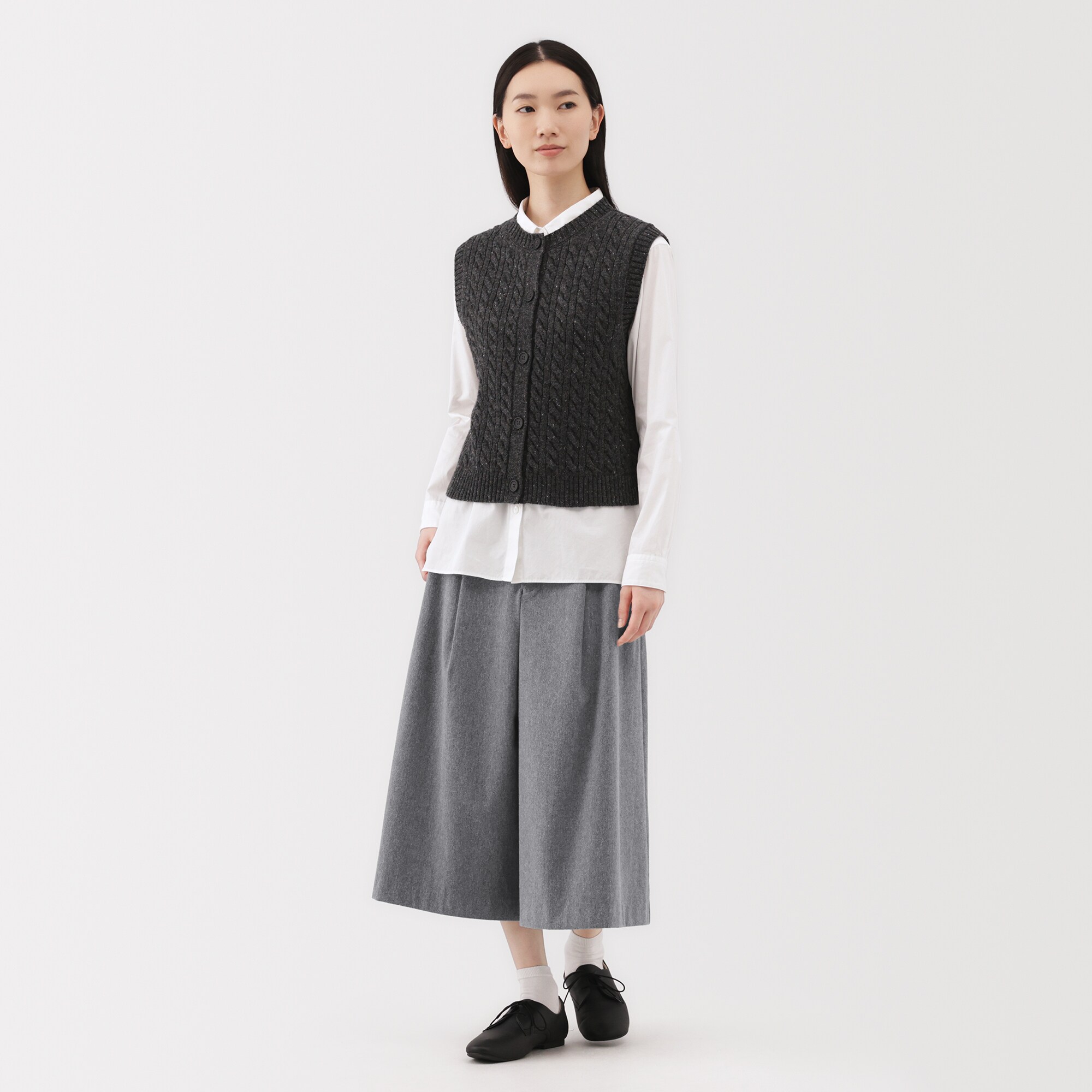 無印良品 婦人 縦横ストレッチ起毛 クロップドパンツ | 無印良品