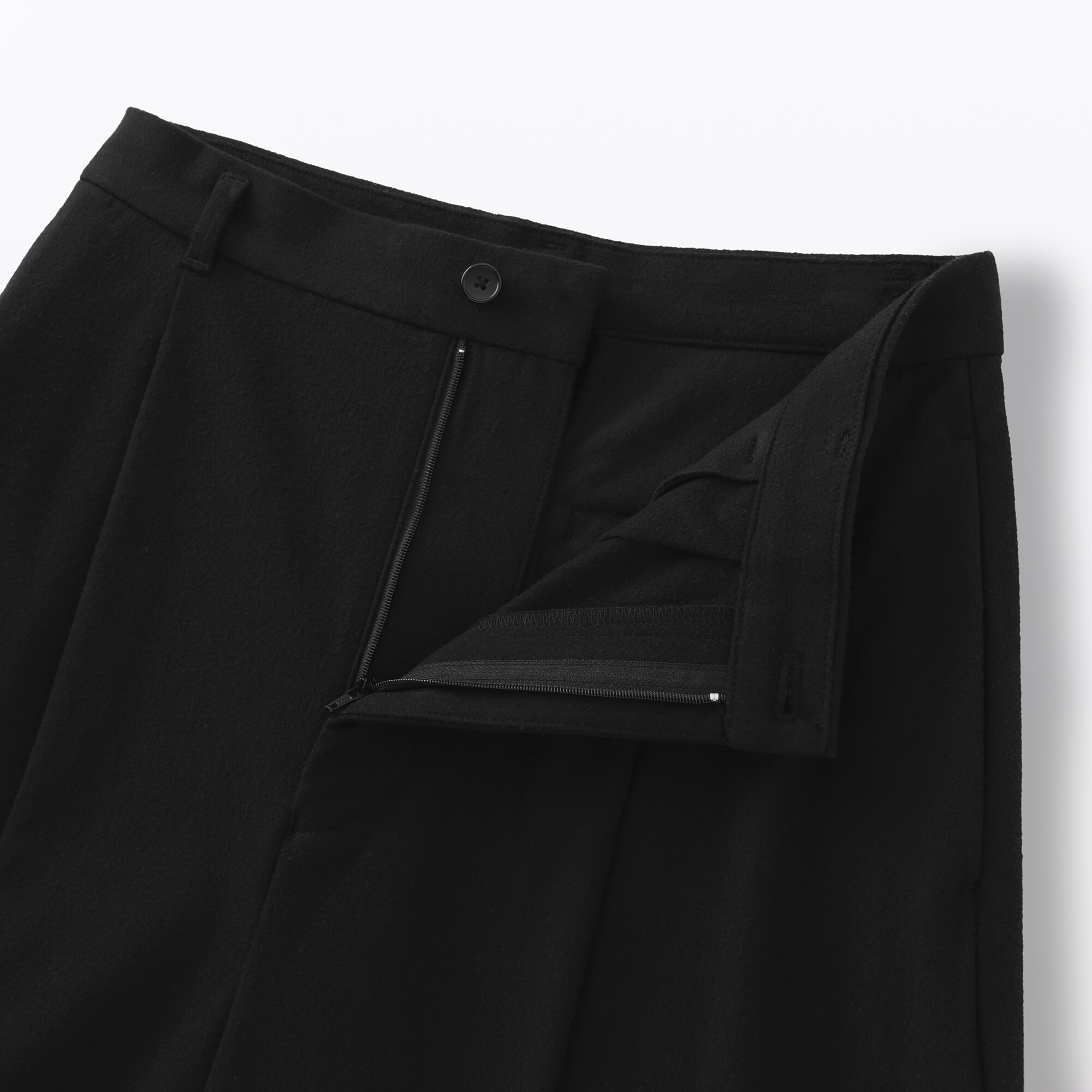 婦人　縦横ストレッチ起毛　クロップドパンツ