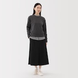 婦人　縦横ストレッチ起毛　クロップドパンツ