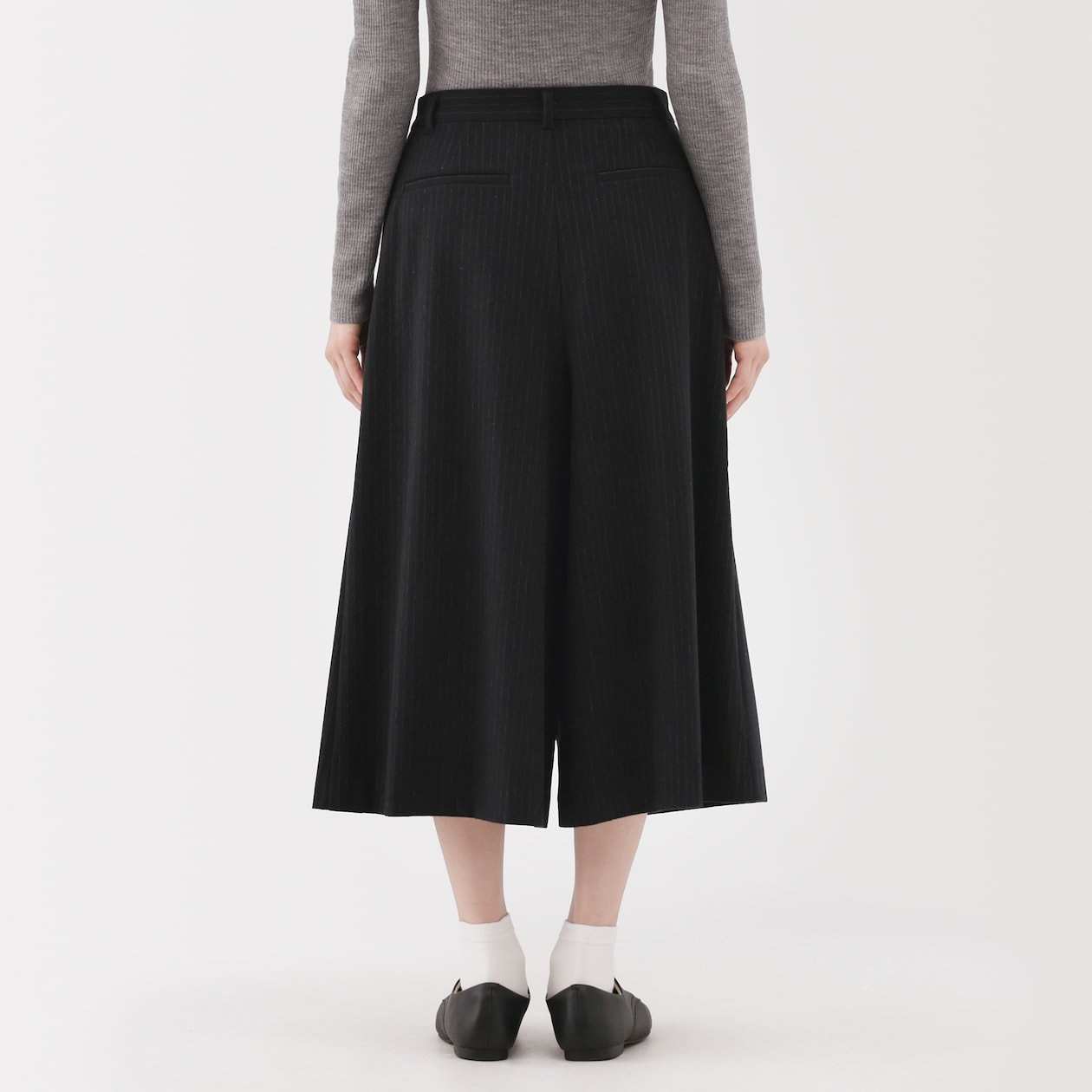 婦人　縦横ストレッチ起毛　クロップドパンツ