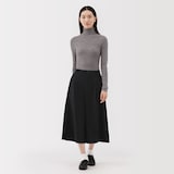 婦人　縦横ストレッチ起毛　クロップドパンツ