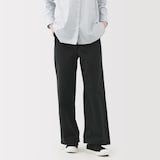 婦人　洗いざらし　ヘリンボーンベイカーストレートパンツ