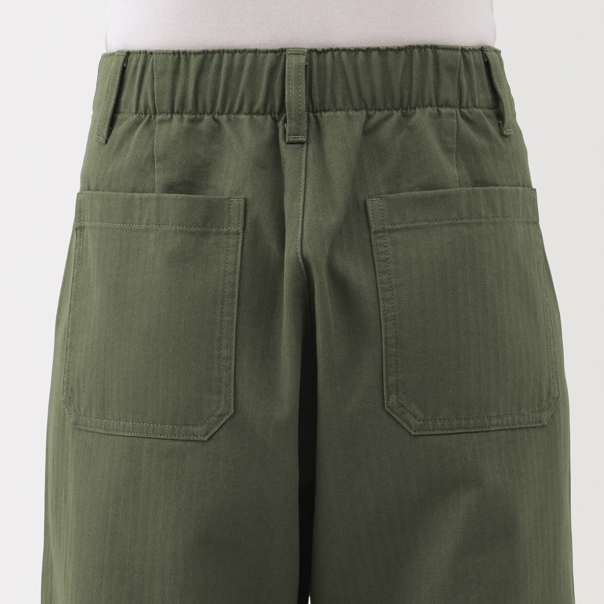 婦人 洗いざらし ヘリンボーンベイカーストレートパンツ | 無印良品