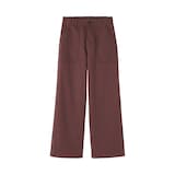 婦人　洗いざらし　ヘリンボーンベイカーストレートパンツ