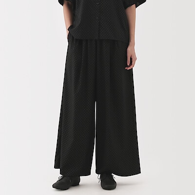 【７月中旬発売予定】婦人　なめらか　リヨセル混イージーワイドパンツ