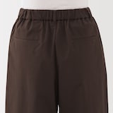 婦人　乾きやすい　ブロードワイドテーパードパンツ
