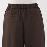 婦人　乾きやすい　ブロードワイドテーパードパンツ