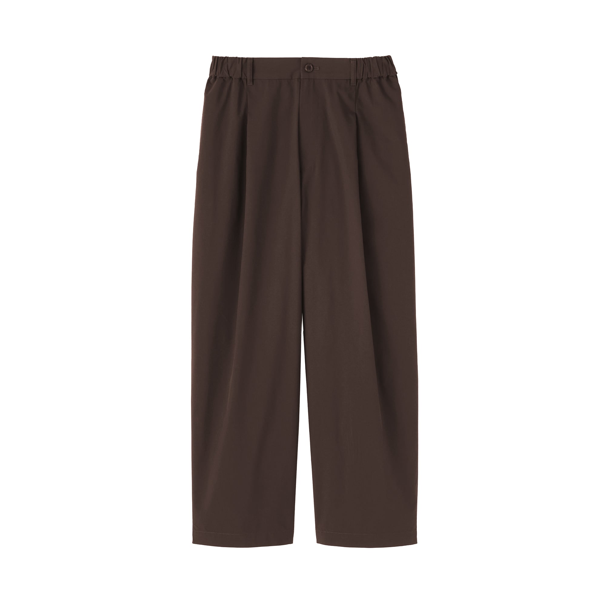 婦人　乾きやすい　ブロードワイドテーパードパンツ