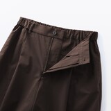 婦人　乾きやすい　ブロードワイドテーパードパンツ