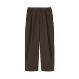 婦人　乾きやすい　ブロードワイドテーパードパンツ