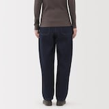 婦人　木の実から作ったカポック混　デニムバレルパンツ