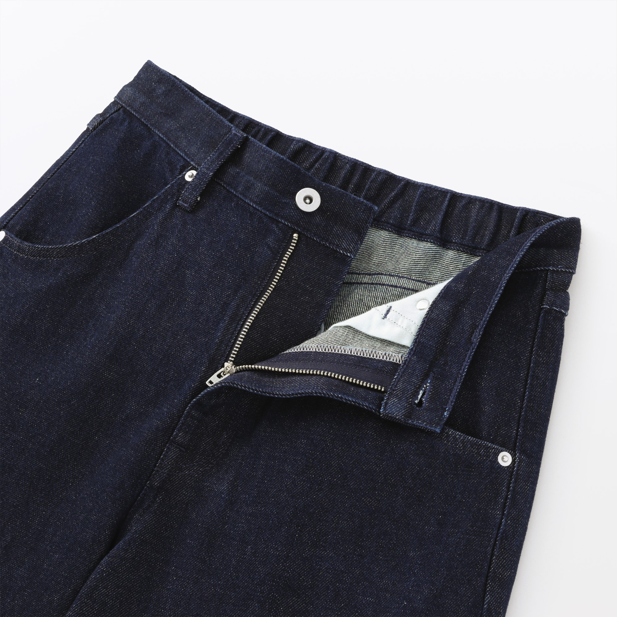 婦人　木の実から作ったカポック混　デニムバレルパンツ